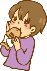 たい焼きを食べる女の子