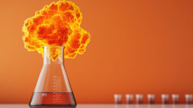 Vivid close-up of a colorful explosion in a lab beaker, showcasing vibrant hues and intricate details, perfect for scientific and creative projects.