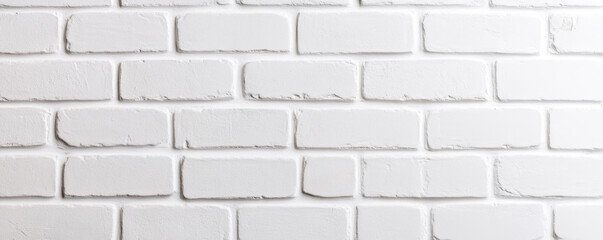 Obraz premium Close-up flat design illustration of a white painted old brick wall, ideal for backgrounds and copy space for text in various projects.