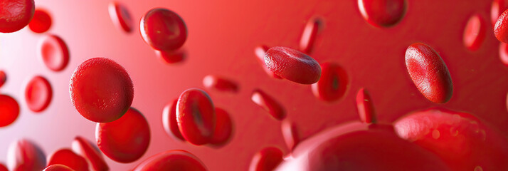 Vibrant Vitality: A close-up of human blood cells, showcasing their vibrant red color against a neutral background.
