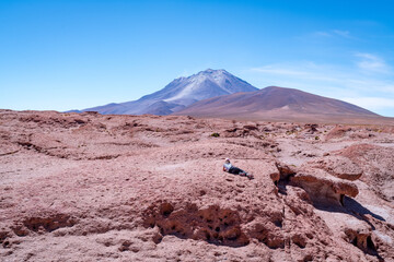 volcanic landscape in the bolivian altiplano