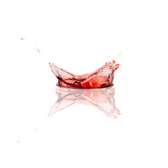 red splashes with reflection isolated on white background