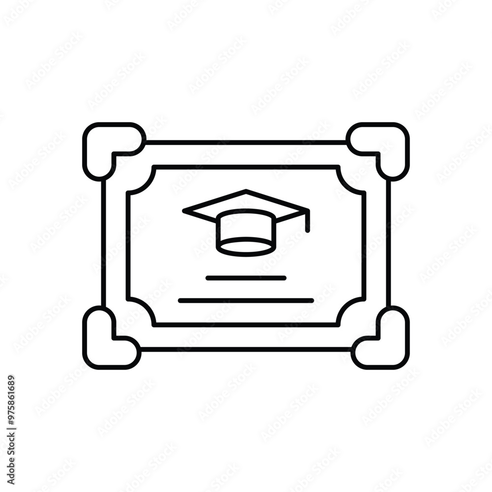 Wall mural certificate vector icon