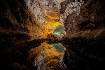 cave of volcanic origin of Los Verdes in Lanzarote