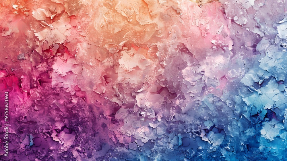 Poster a vibrant abstract texture blending warm and cool colors in a captivating display of artistry and em