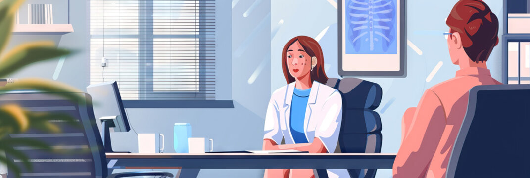 Mental Health Check: A person sitting in front of a psychologist, discussing their well-being, emphasizing the significance of mental health in overall health.