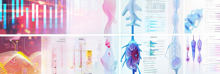 Clinical Abstracts: A series of vibrant medical images and charts adorning a clean, white background, conveying a sense of professionalism and precision.