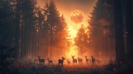 Deer in the Twilight Forest.