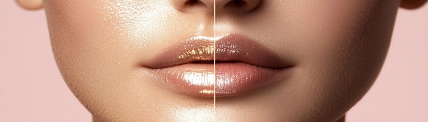 Obraz premium A young woman s skin before and after deep exfoliation, highlighting the improvement in texture and clarity