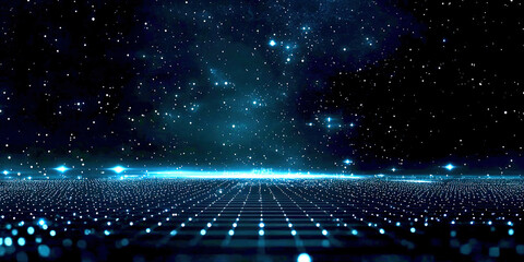 Obraz premium Futuristic digital sunrise