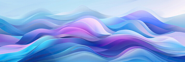 Obraz premium Chronic Pain Relief: A gentle color palette of blues and purples, with abstract shapes resembling flowing water, conveying a sense of calm and relaxation for those dealing with chronic pain.