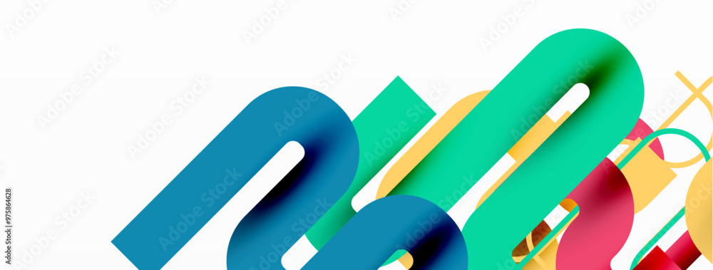 Poster Wave lines minimal abstract background