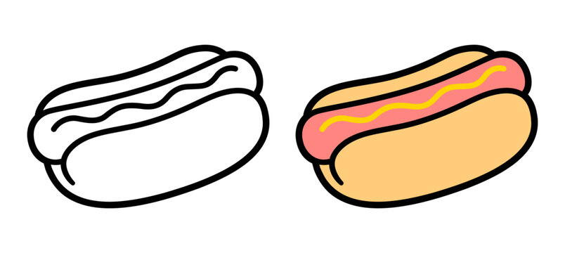 Cartoon hot dog icon