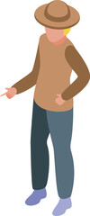African american park ranger giving directions isometric illustration
