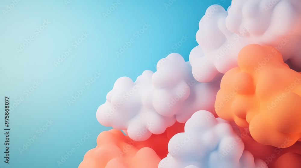 Aufkleber discover calming 3d cloud forms ideal for serene backgrounds, enhancing your projects with a peacefu