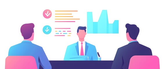 Obraz premium Business Meeting with Chart and Checkmarks