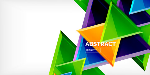 Abstract background - glossy triangles. Vector Illustration For Wallpaper, Banner, Background, Card, Book Illustration, landing page