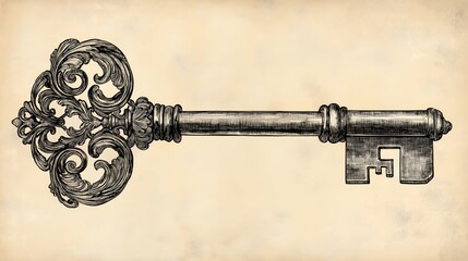a drawing of a key 