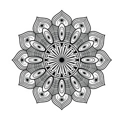 Mandala design with arabic islamic style black and white background
