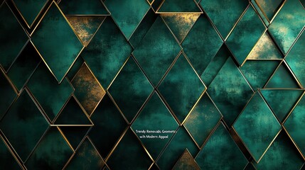 Beautiful green wallpaper featuring shimmering golden accents for modern style Background