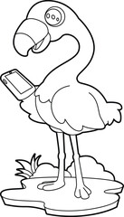 Flamingo Mobile Animal Vector Graphic Art Illustration