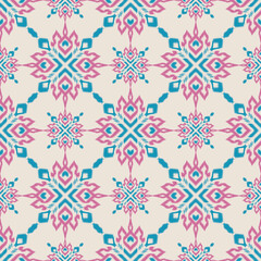 Ethnic abstract ikat art. Aztec ornament print. geometric ethnic pattern seamless color oriental. Design for background ,curtain, carpet, wallpaper, clothing, wrapping, Batik.