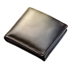 Smooth Black Leather Wallet - Closed - On White