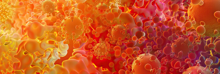 Infectious Illumination: Vivid abstract patterns in warm hues, emphasizing the urgency of infectious disease awareness.