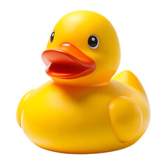 Yellow Rubber Duck - Isolated on White Background