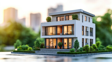 Obraz premium A modern infographic template designed for real estate agencies, showcasing housing data and trends. Ideal for presentations and marketing materials.