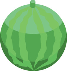 Whole watermelon isometric icon representing the sweet and refreshing summer fruit