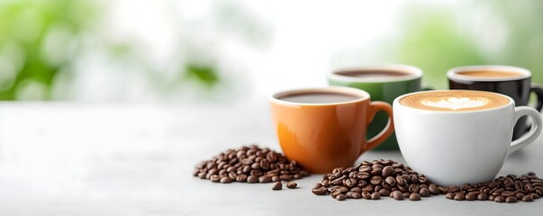 Artful Coffee Tasting Session - A Close-Up of Diverse Blends and Beans Showcasing Rich Textures for Coffee Lovers Sensory Delight