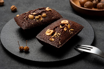 大人なイメージの自家製ショコラブラウニー
