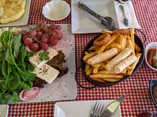 Traditional Turkish breakfast served on the table