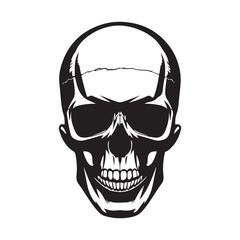 Human head skull vector, icon, illustration