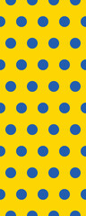 A repeating pattern of blue ovals on a yellow background, creating a vibrant graphic design.