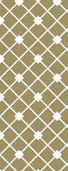 A geometric pattern featuring diamond shapes in white on a gold background, ideal for design and textile applications.