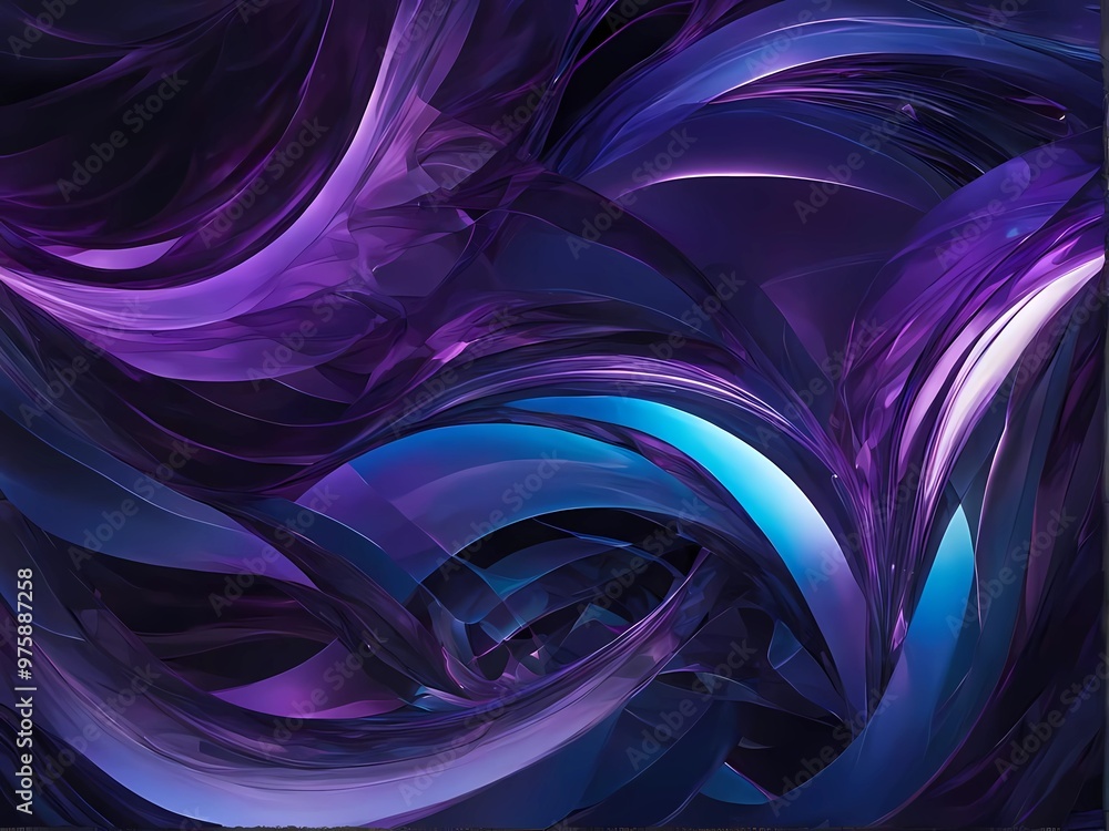 Poster dynamic neon colors encircling ethereal waves: a journey through an abstract space of imagination