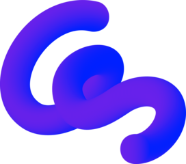 3D gradient shape. Abstract blue colored fluid swirl element. Wavy blend spiral object. Dynamic organic neon stroke. Bright gradation stripe