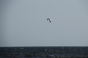kite surfing in the sea