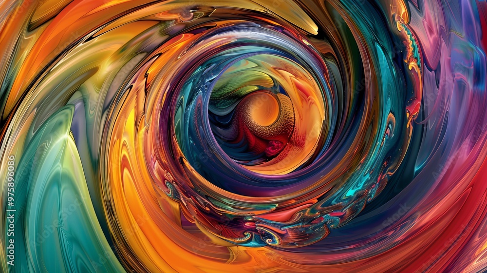 Poster a swirl of vibrant colors blending together in an abstract pattern