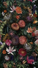 Fototapeta premium Beautiful florals ornament background