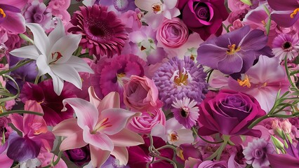 Floral composition seamless background