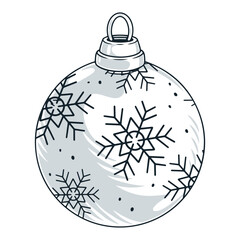 Fototapeta premium New Year balloon monochrome label