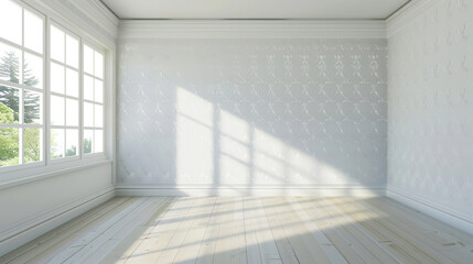 Obraz premium empty room with window. empty room with window and curtains