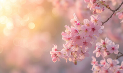 Sakura blossoms in Maruyama Park, Kyoto, Japan. Generative AI