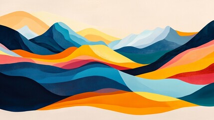 Abstract Mural Painting Wallpaper Shape Design