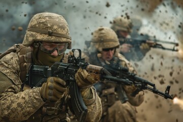 Fototapeta premium Scenes of War and Conflict in a Combat Zone