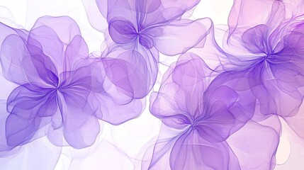 Serene Flowing Calming Purple Flowers Illustration