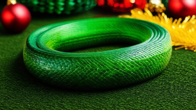 close up of a green snake